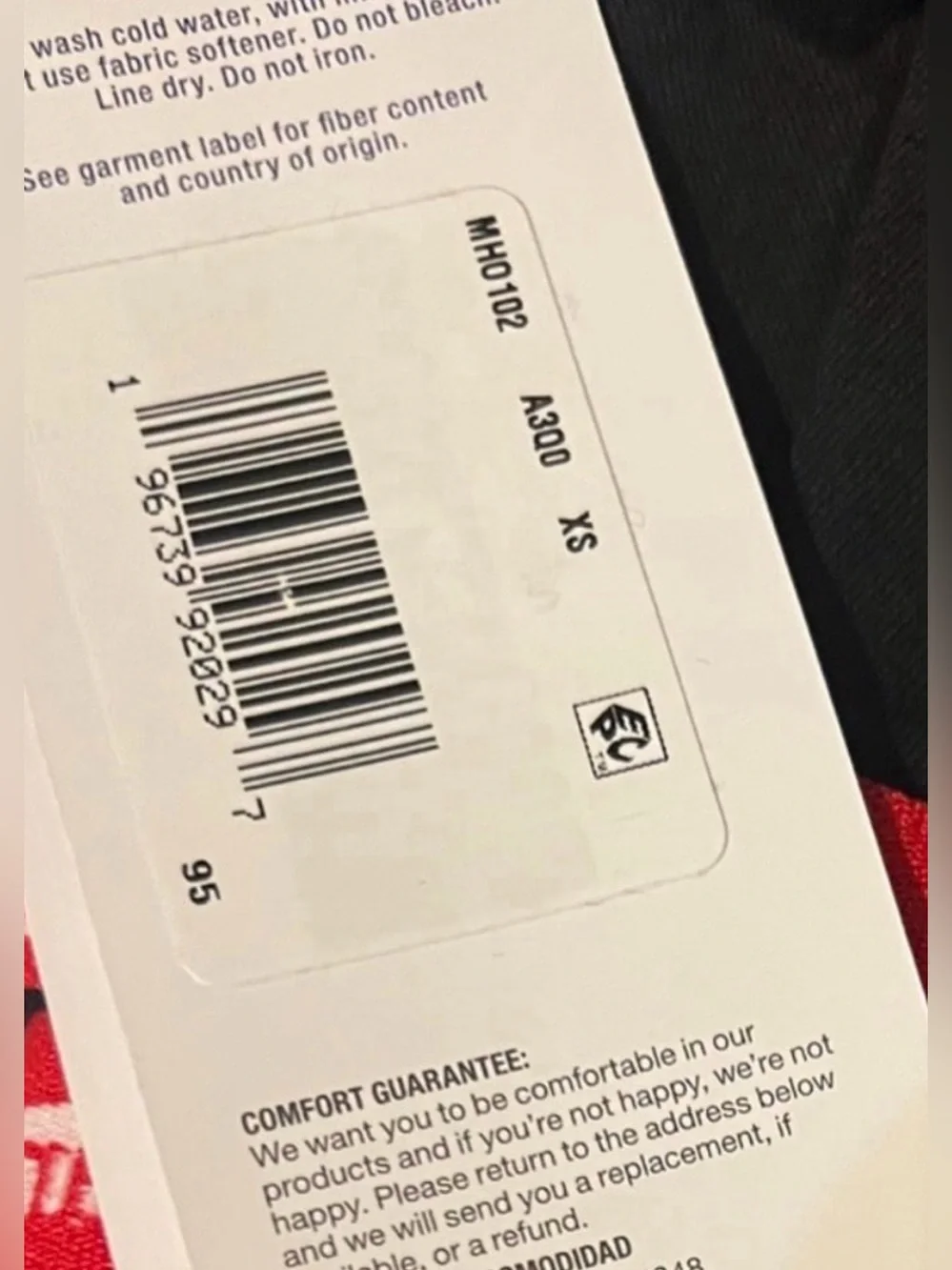 Hanes Originals 2 Pack Cotton Stretch Triangle Bralettes Red & Black XS NWT